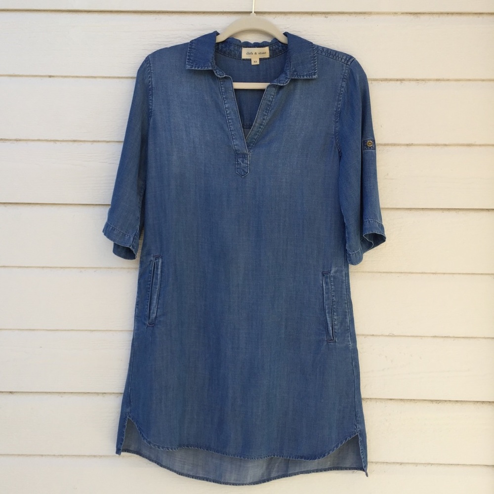 Anthropologie Cloth & Stone chambray tunic